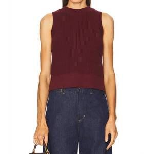 NEW 525 AMERICA demi knit vest in oxblood